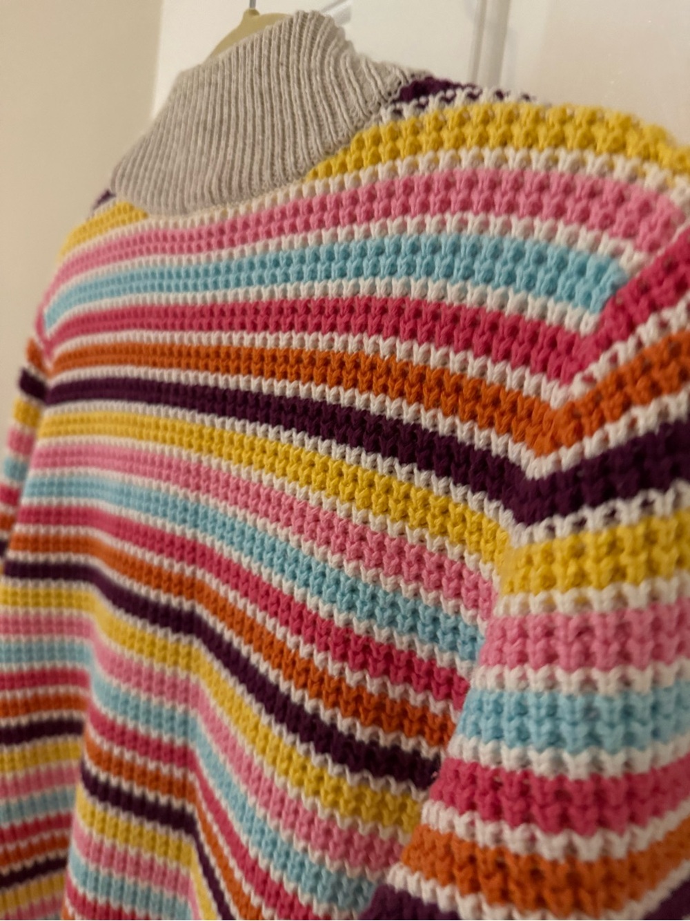 New! Talbots Multicolor Striped Mock Turtleneck Sweater